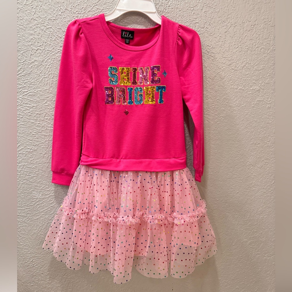 Shine bright long sleeve tutu dress